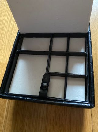 Joyero de viaje piel negro con cierre dorado