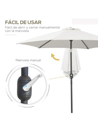 Outsunny Ombrellone da Giardino in Alluminio 260x235