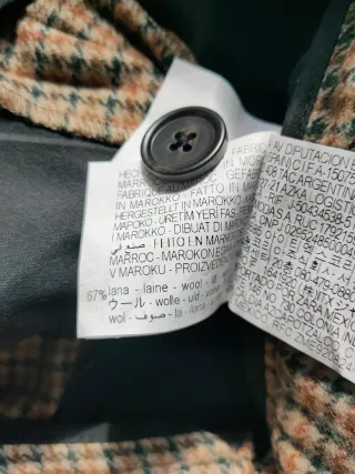 Pantalón con lana, cuadros marrón