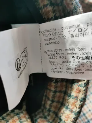 Pantalón con lana, cuadros marrón