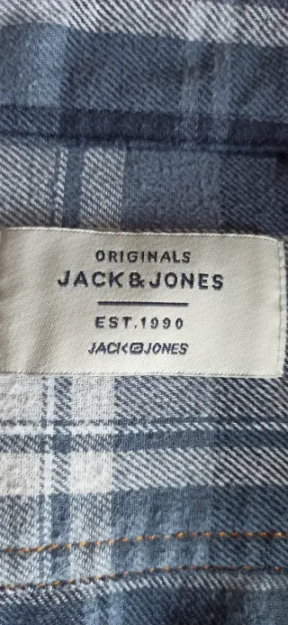Camisa Jack & Jones cuadros gris y blanco