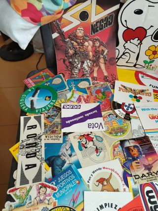 Lote 200 pegatinas publicitarias años 80/90