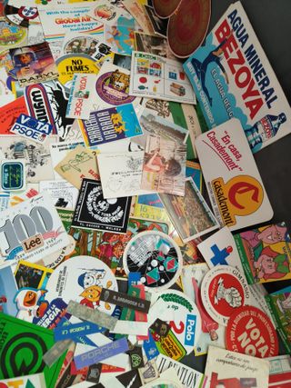 Lote 200 pegatinas publicitarias años 80/90