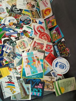 Lote 200 pegatinas publicitarias años 80/90
