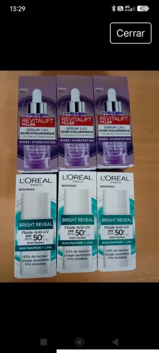 Lote 2 unidades Sérum y fluido Revitalift Filler L