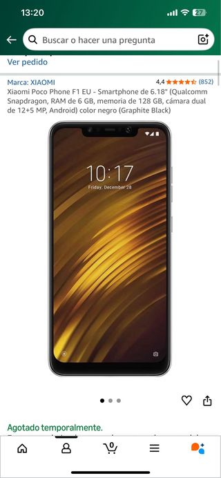 Xiaomi Poco Phone F1 EU 128GB Nero