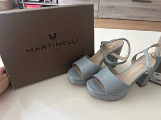 Sandalias Tacon Martinelli Azul/Gris Talla 38