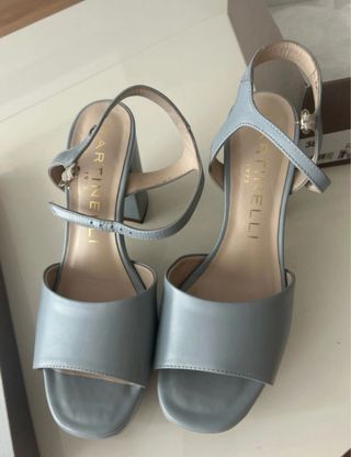 Sandalias Tacon Martinelli Azul/Gris Talla 38