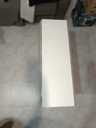 Mesa plegable de madera , blanca y gris