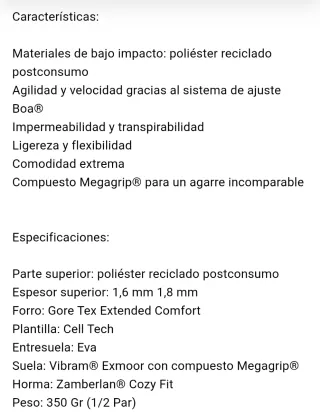 Zamberlan JANE BOA GTX WNS Talla 40