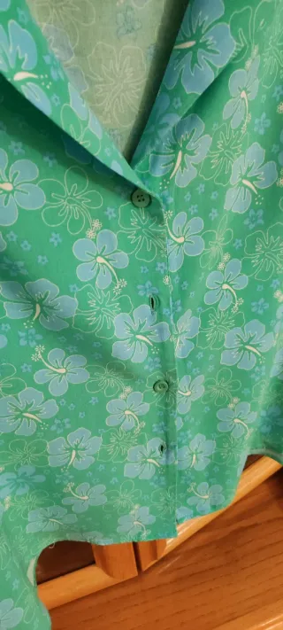 Camisa Primark Flores Azul Verde