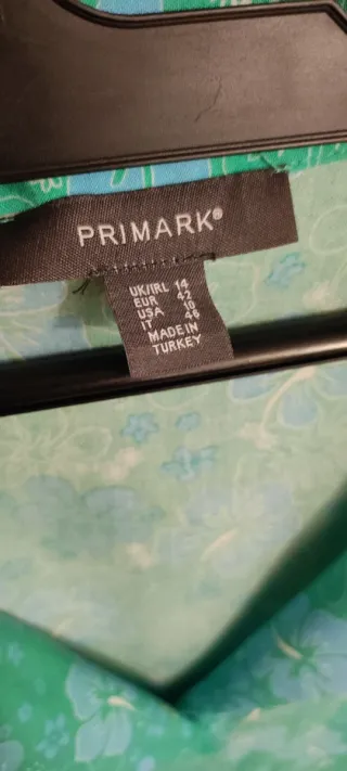 Camisa Primark Flores Azul Verde