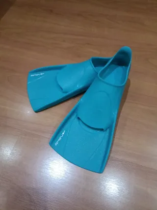 Aletas natación azul purpurina Talla 37/38