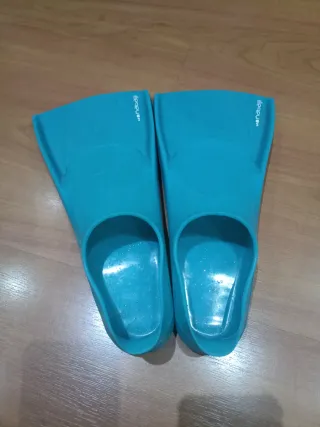 Aletas natación azul purpurina Talla 37/38