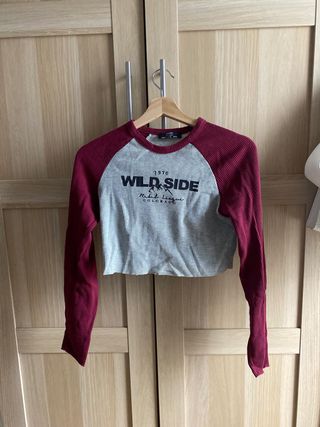 Bershka Camiseta Corta Manga Larga