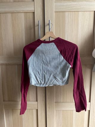 Bershka Camiseta Corta Manga Larga