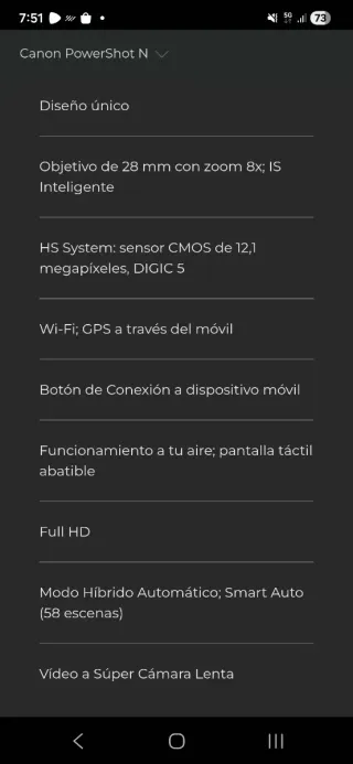 Canon PowerShot N Cámara Digital