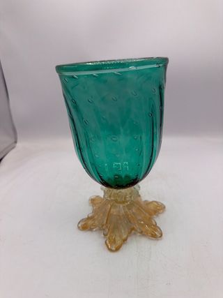 Calice Vetro Murano Verde e Oro