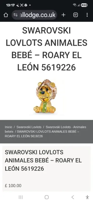Figura Swarovski León Roary Original