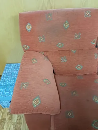 Sofá de 2 plazas tela rosa estampado