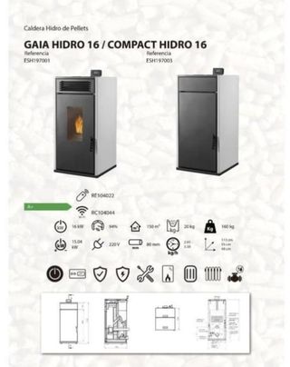 Caldera Nueva de Pellets Hidro 16 AST1003