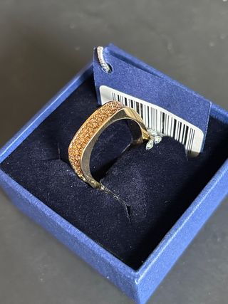 Anillo Swarovski Oro Marrón Cuadrado