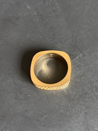 Anillo Swarovski Oro Marrón Cuadrado