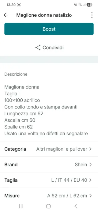 Maglione SHEIN donna marrone con scritta merry