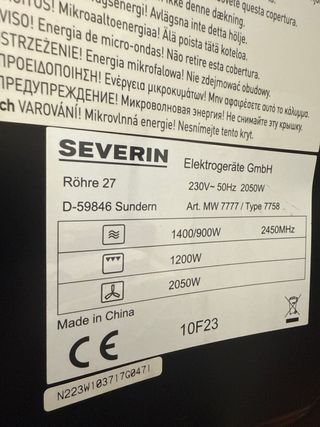 SEVERIN Microondas Grill Convección