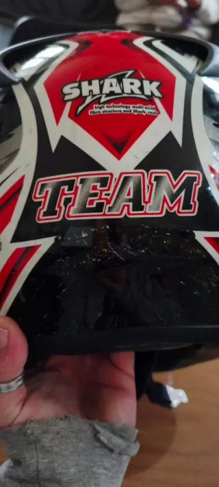 Casco Shark Rojo y Negro talla xs