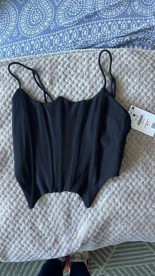 Top Corsé Negro Bershka Talla S