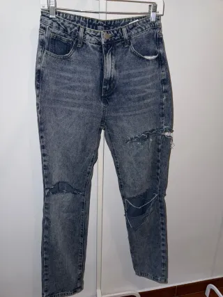 Vaqueros grises Shein Talla S rotos