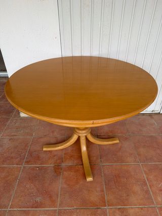 Mesa redonda de madera 100cm