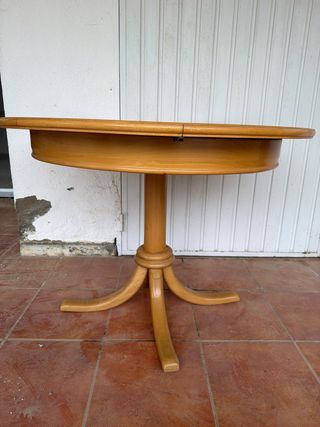 Mesa redonda de madera 100cm