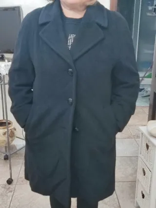 Cappotto Lana Merino Donna nero Tg xl italiana