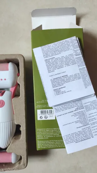 Lima eléctrica para pies rosa y blanca