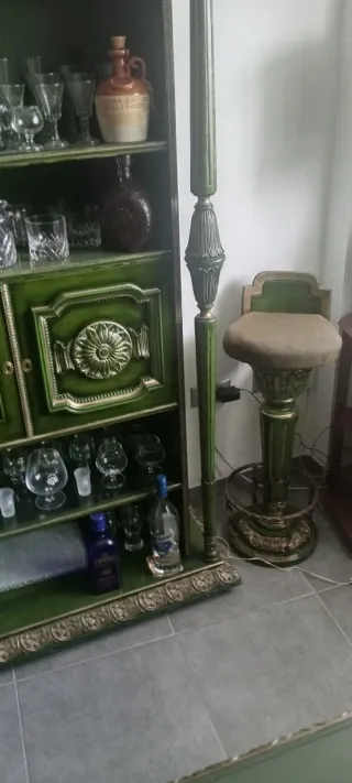 Barra de bar años 70 verde