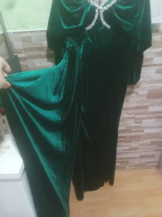 Vestido fiesta terciopelo verde L