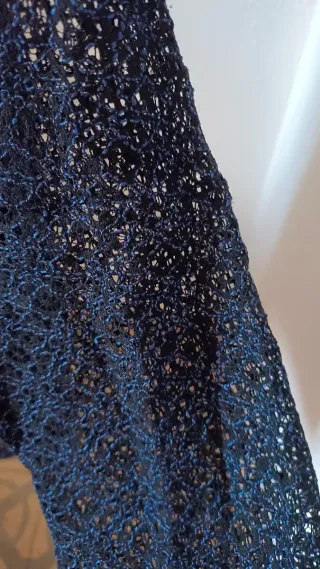 Blusa Unica Azul Encaje