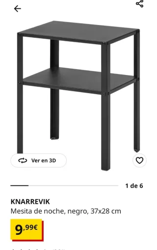 2 Mesas de Noche Metal Ikea