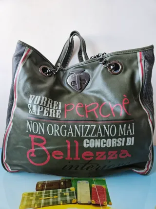 Borsa Le Pandorine grande con scritte
