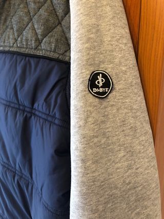 Anorak acolchado azul y gris talla 54