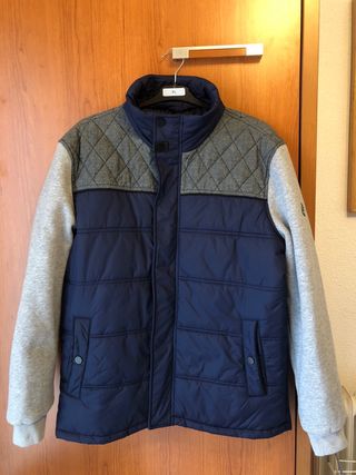 Anorak acolchado azul y gris talla 54