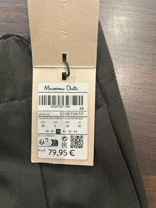 Pantalón Massimo Dutti verde oliva talla 38