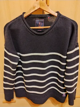 Jersey Superdry Rayas oversize Azul Marino Talla L