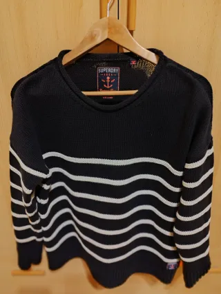 Jersey Superdry Rayas oversize Azul Marino Talla L