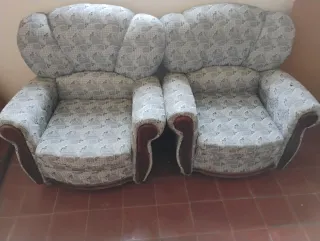 2 Sillones Tela y Madera