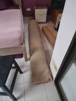 Alfombra gigante rosa pelo largo