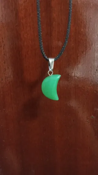 Collar Luna Verde Plata