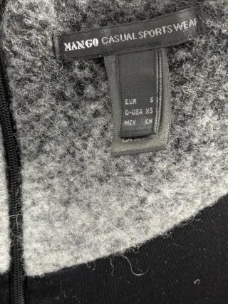 Vestido Mango degradado gris, rojo y negro.